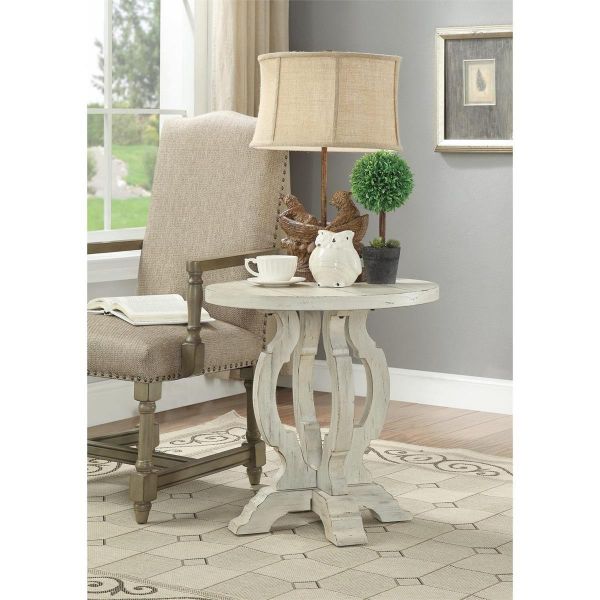 Orchard White Accent Table, Juniper Dell Round Lamp Tables