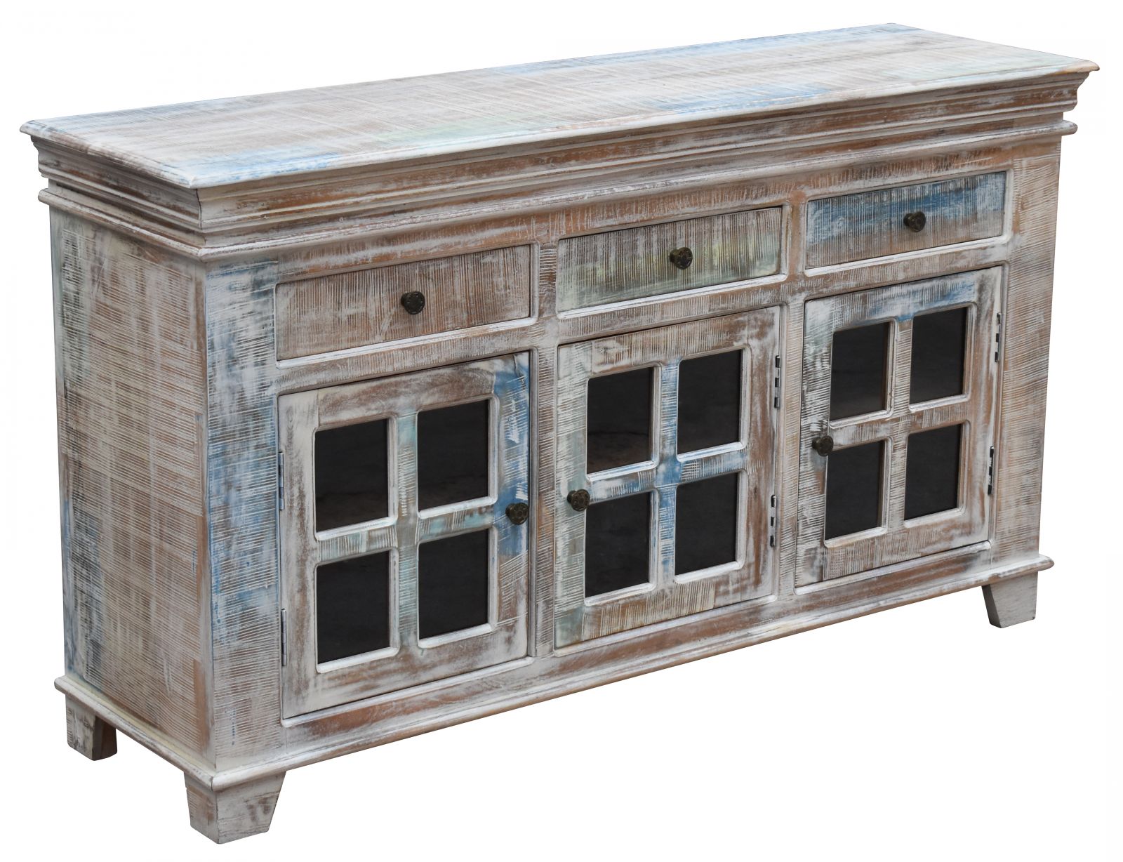 Kirsi 3 Drawer and Door Windowpane Cabinet