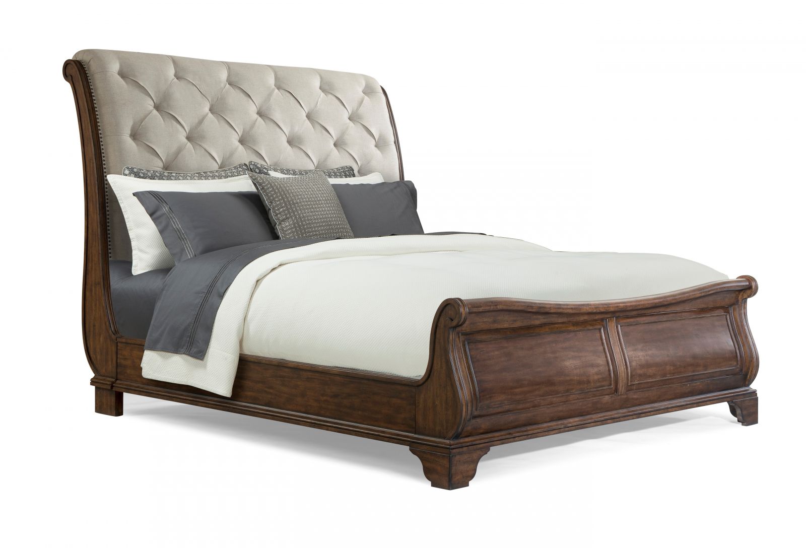 Dottie King Upholstered Sleigh Bed