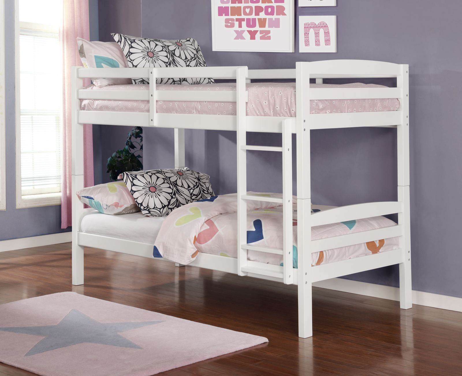 Denver White Twin/Twin Bunk Bed