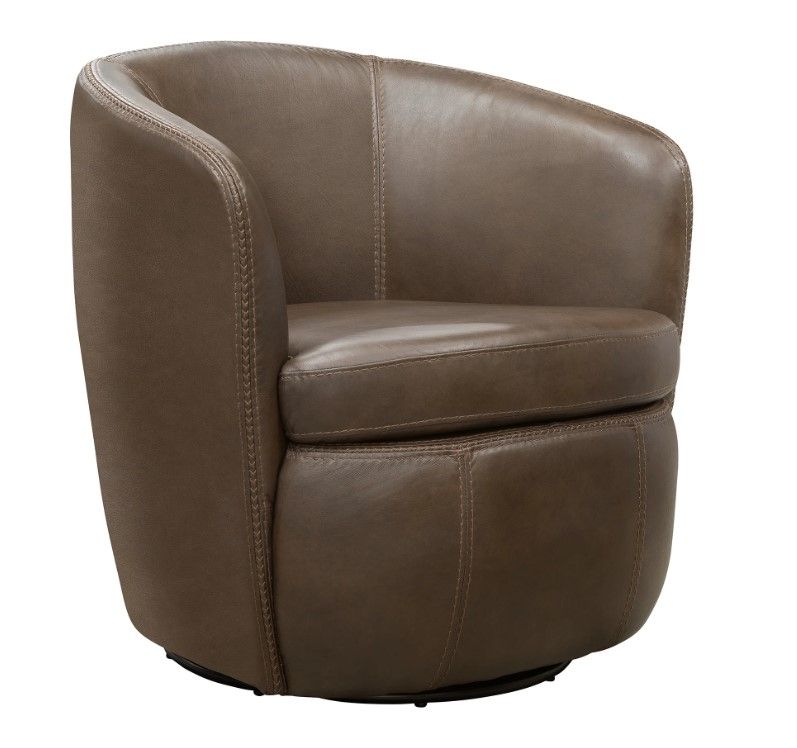 Barolo Brown Leather Swivel Chair