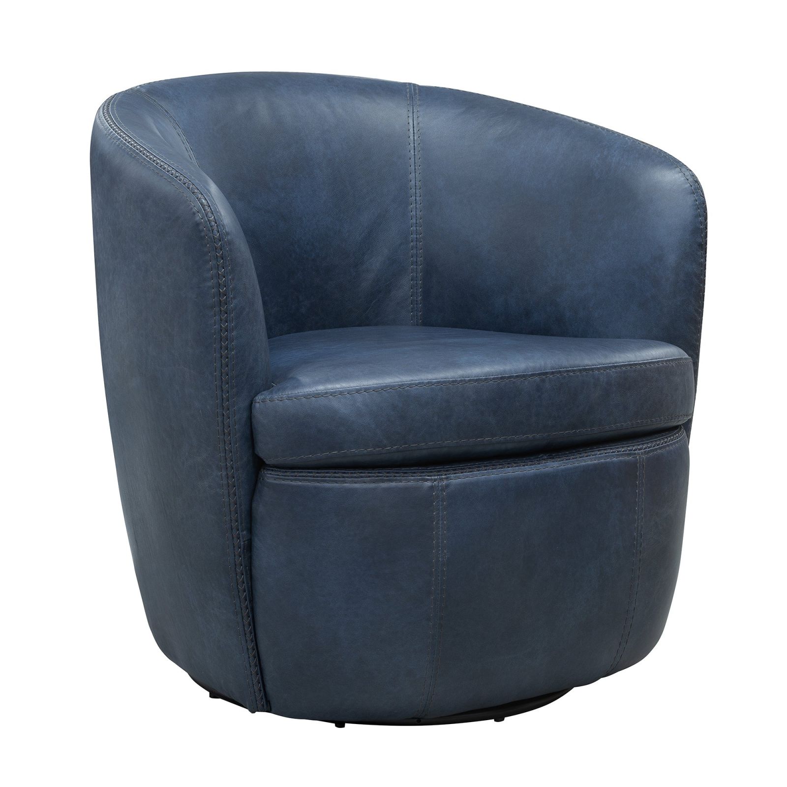 Barolo Navy Leather Swivel Chair