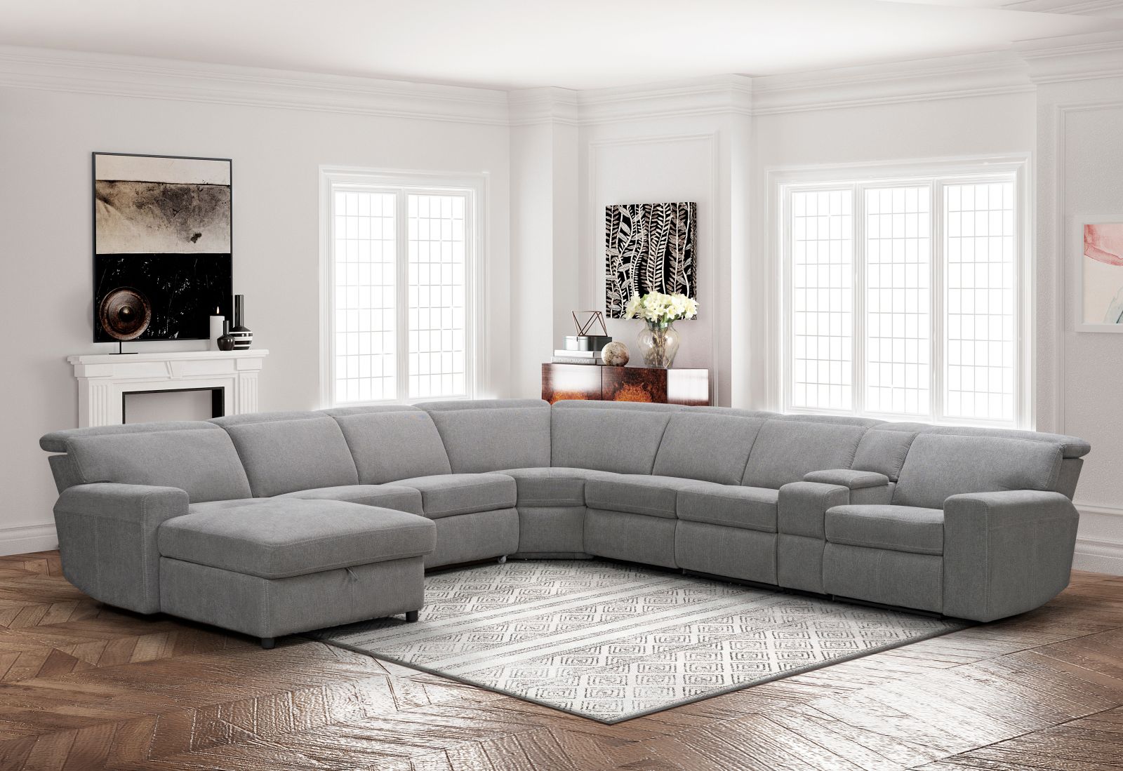 Fresno 4 Pc Power Reclining Sleeper Sectional