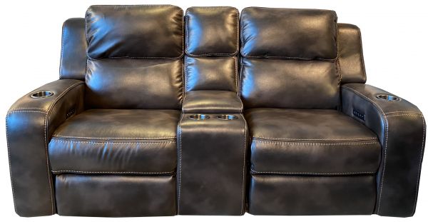 Mirage Brown Power Reclining Console Loveseat